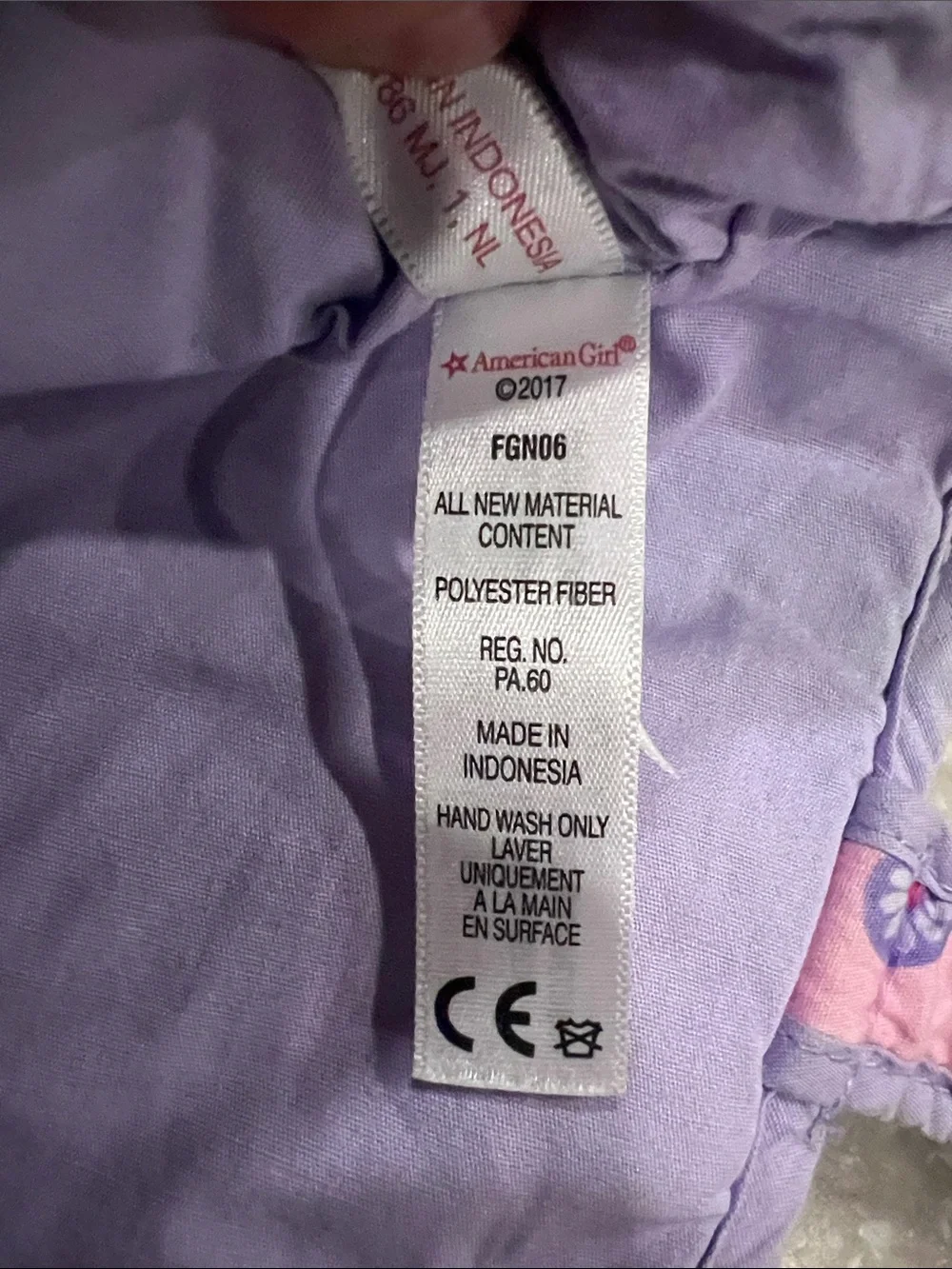 American Girl Bitty Baby Diaper Bag – Pink & Purple